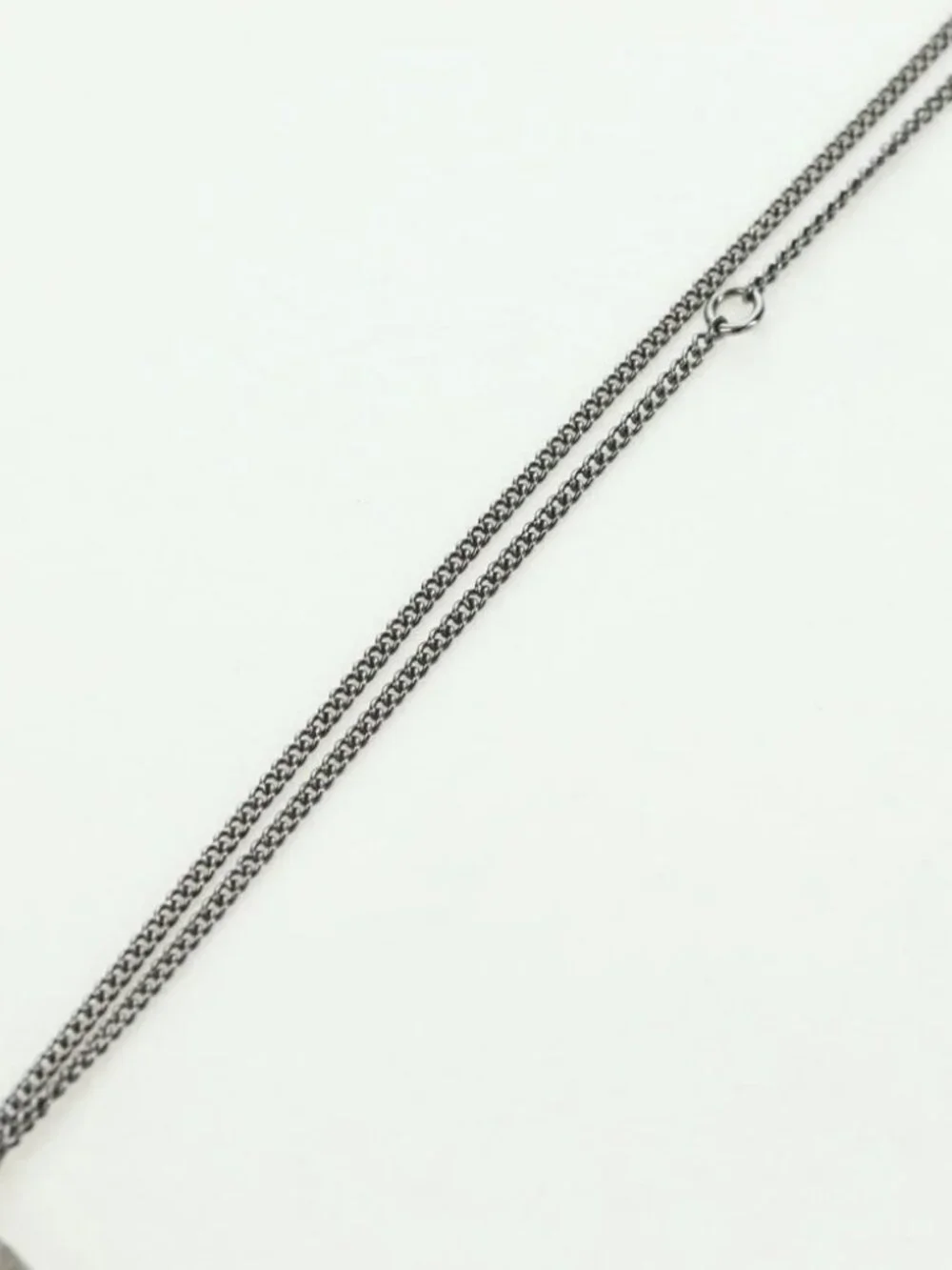 CHANEL COCO Mark Necklace metal Silver CC Auth 175104M
